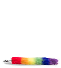Load image into Gallery viewer, Pride vegan fur fox tail butt plug