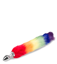 Load image into Gallery viewer, Pride vegan fur fox tail butt plug