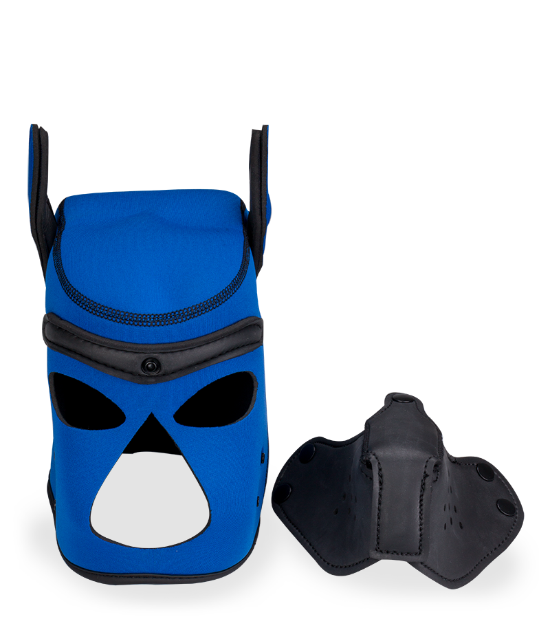 Puppy Play colourful neoprene dog hood