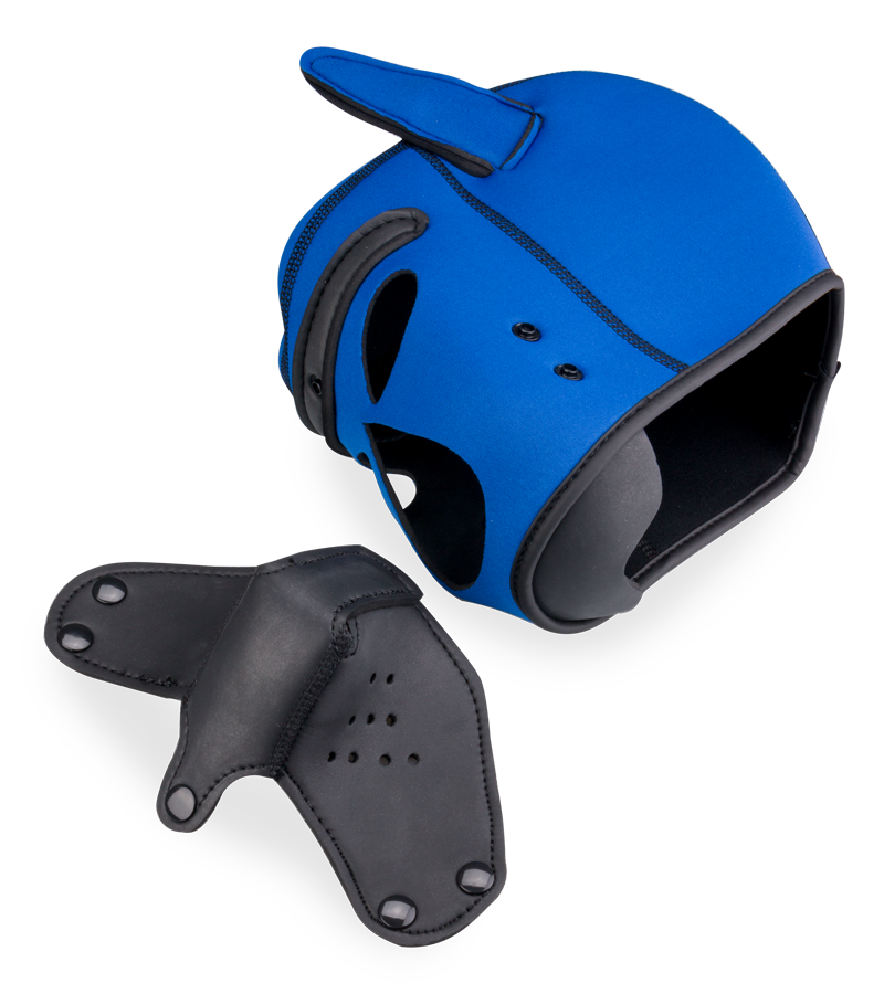 Puppy Play colourful neoprene dog hood