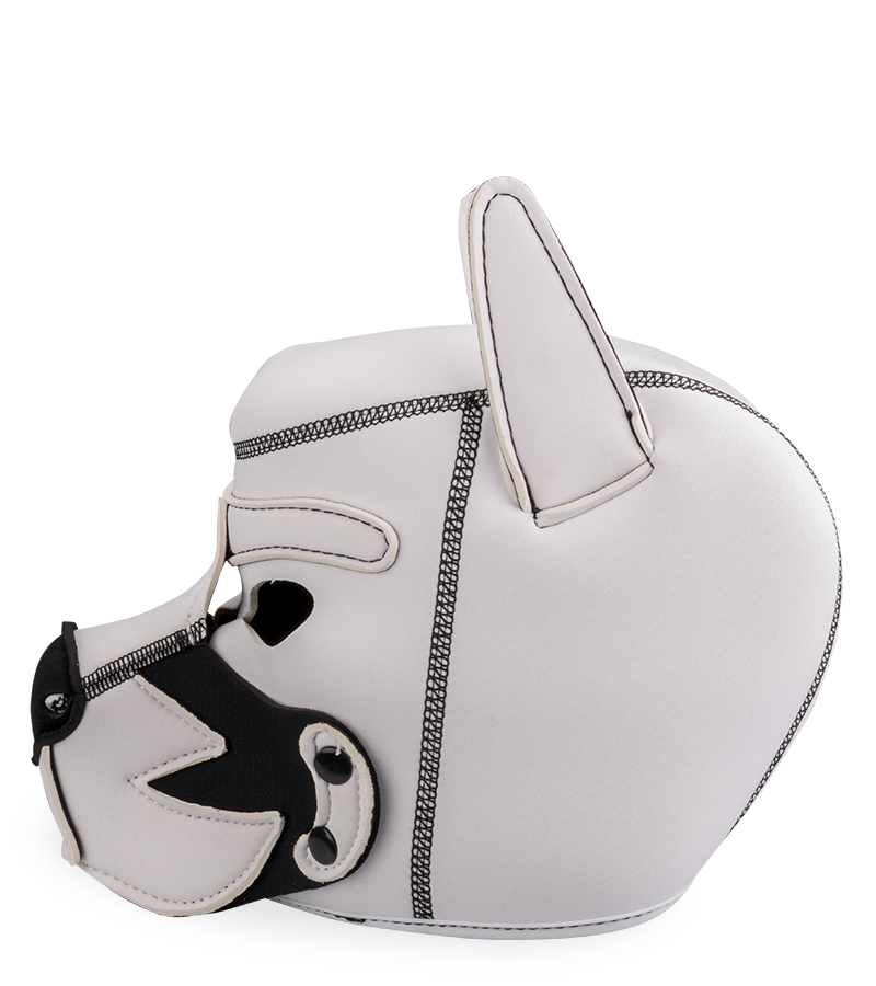 Puppy play neoprene dog hood with moustache