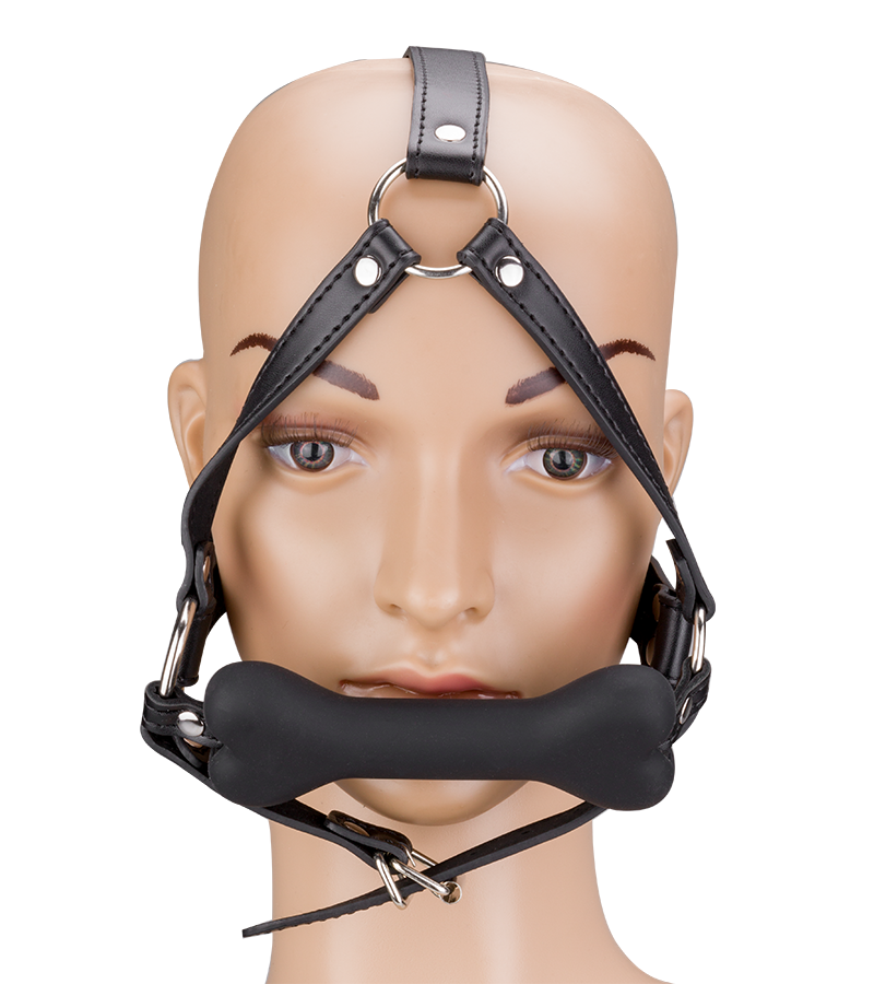 Puppy Play silicone dog bone harness gag 4.75 inches