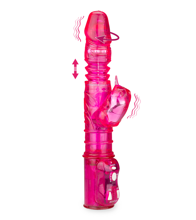 Purple up and down tickler rabbit vibrator