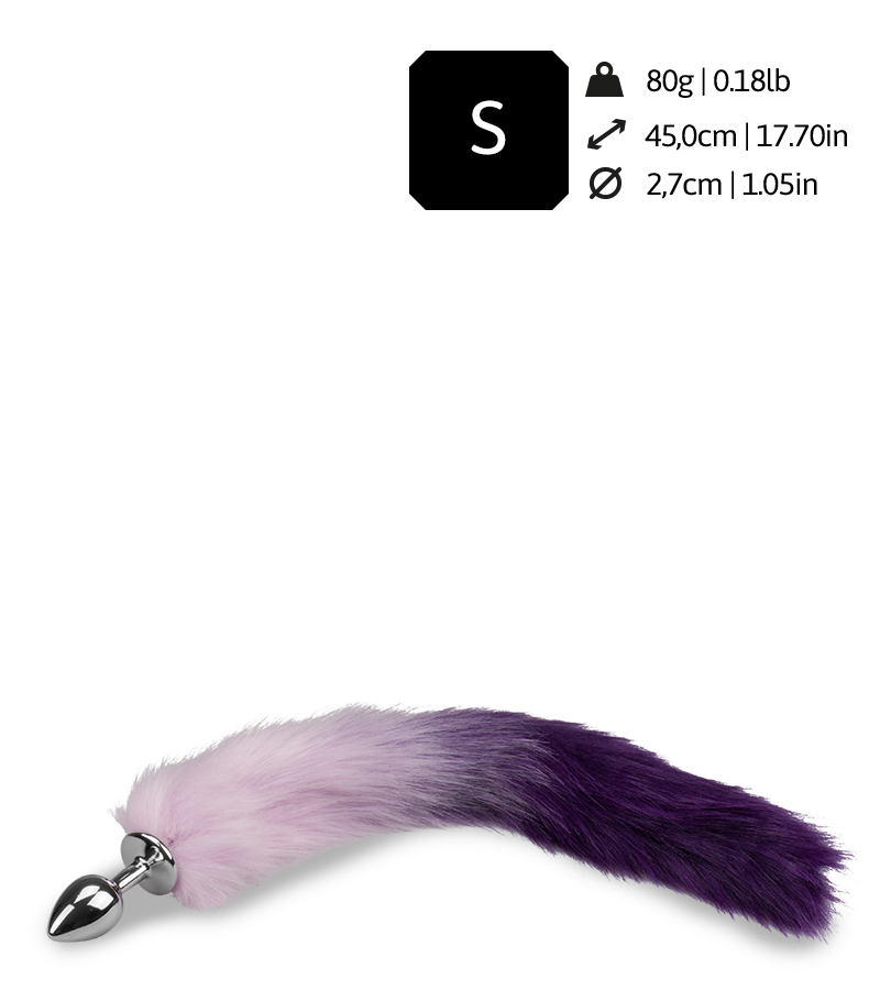 Purple vegan fur fox tail butt plug