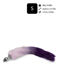 Load image into Gallery viewer, Purple vegan fur fox tail butt plug
