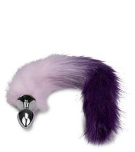 Load image into Gallery viewer, Purple vegan fur fox tail butt plug
