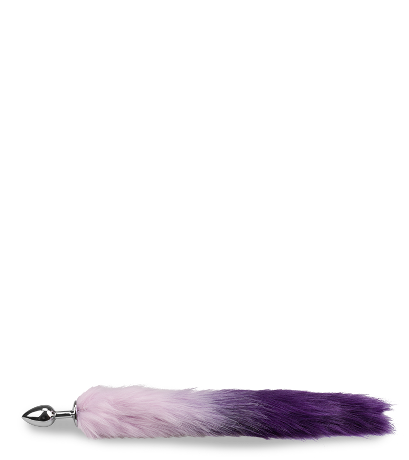 Purple vegan fur fox tail butt plug