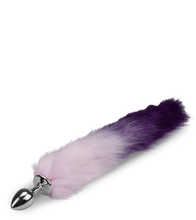 Load image into Gallery viewer, Purple vegan fur fox tail butt plug