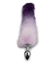 Load image into Gallery viewer, Purple vegan fur fox tail butt plug
