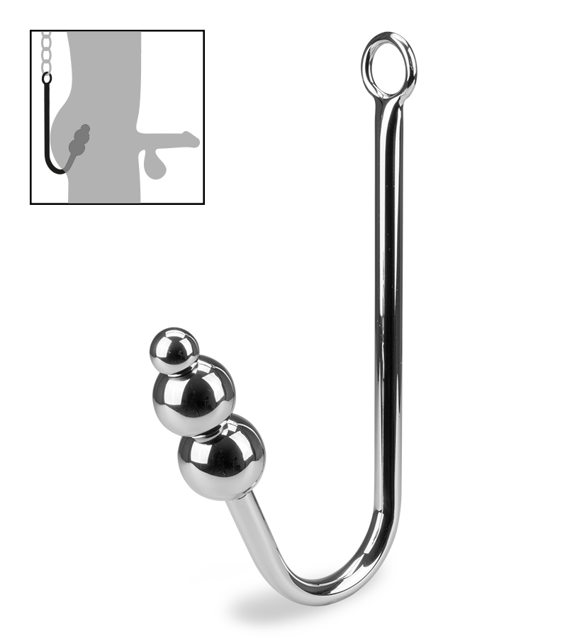 Rattlesnake triple-bead anal hook
