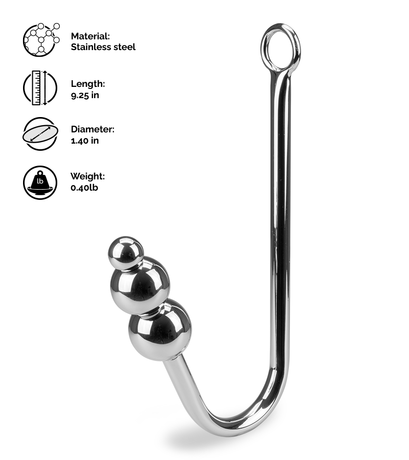 Rattlesnake triple-bead anal hook