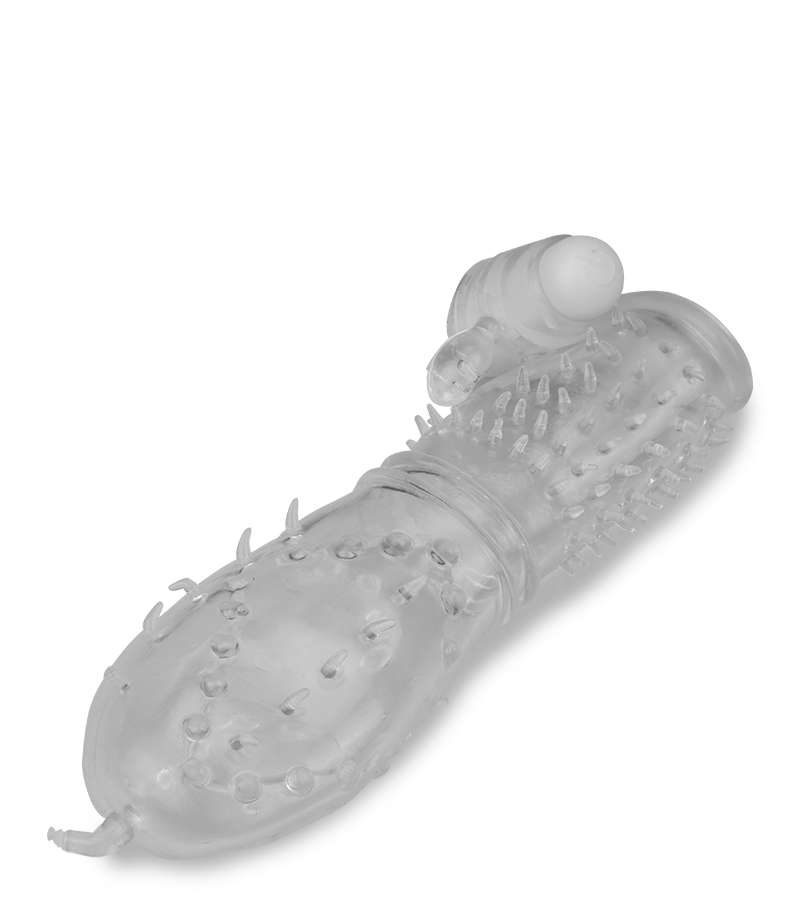 Realistic crystal vibrating textured penis sleeve