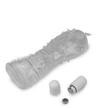 Load image into Gallery viewer, Realistic crystal vibrating textured penis sleeve