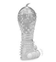 Load image into Gallery viewer, Realistic crystal vibrating textured penis sleeve