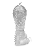 Realistic crystal vibrating textured penis sleeve