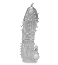 Load image into Gallery viewer, Realistic crystal vibrating textured penis sleeve