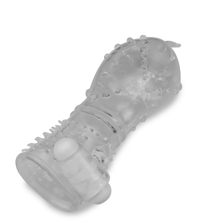 Realistic crystal vibrating textured penis sleeve