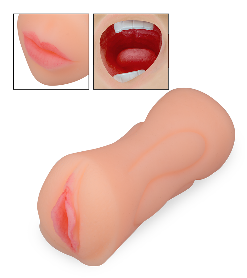 Realistic divine vagina and blow job stroker