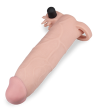 Load image into Gallery viewer, Realistic silicone XXL-sized vibrating penis extension