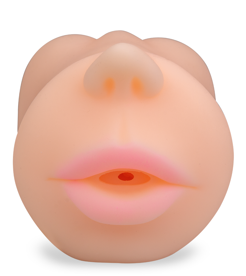 Realistic sucking mouth masturbator with vagina and anus