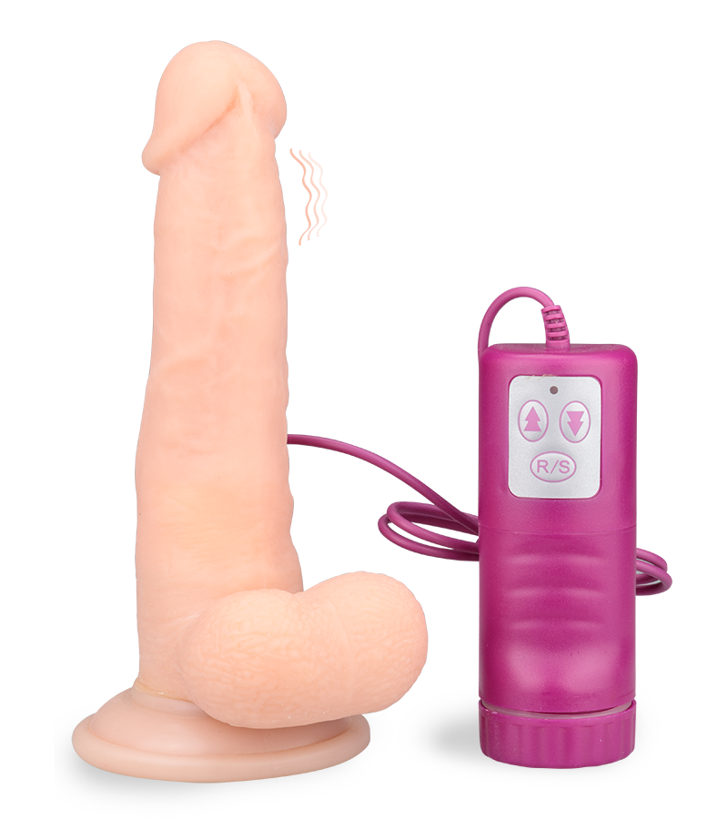 Realistic suction cup dildo with 4 rotation modes
