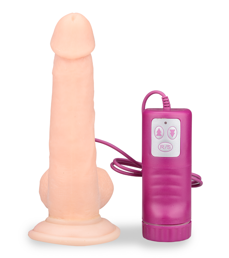 Realistic suction cup dildo with 4 rotation modes