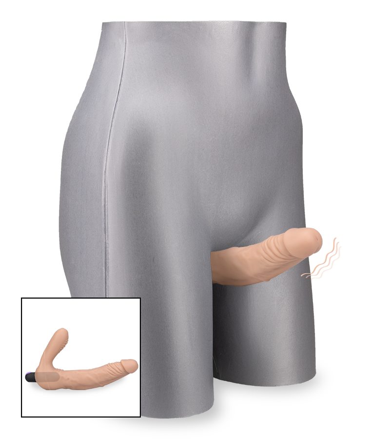 Rechargeable vibrating strap on dildo