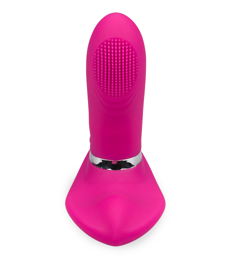 Remote control warming and vibrating wearable dildo