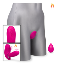 Load image into Gallery viewer, Remote control warming and vibrating wearable dildo