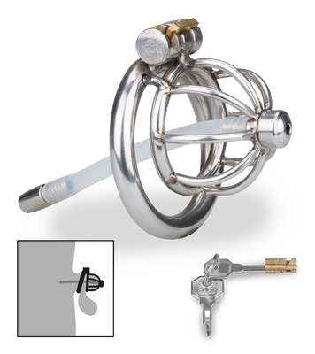 Repentance small penis cage with urethral probe