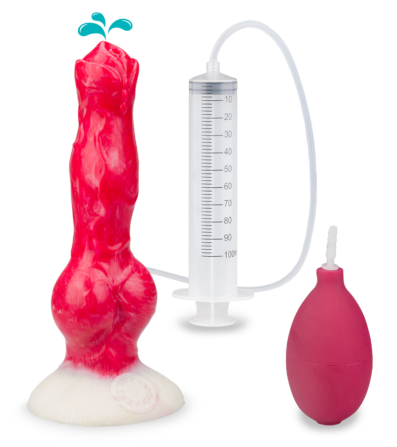 Rexxie suction-cup ejaculating dog dildo