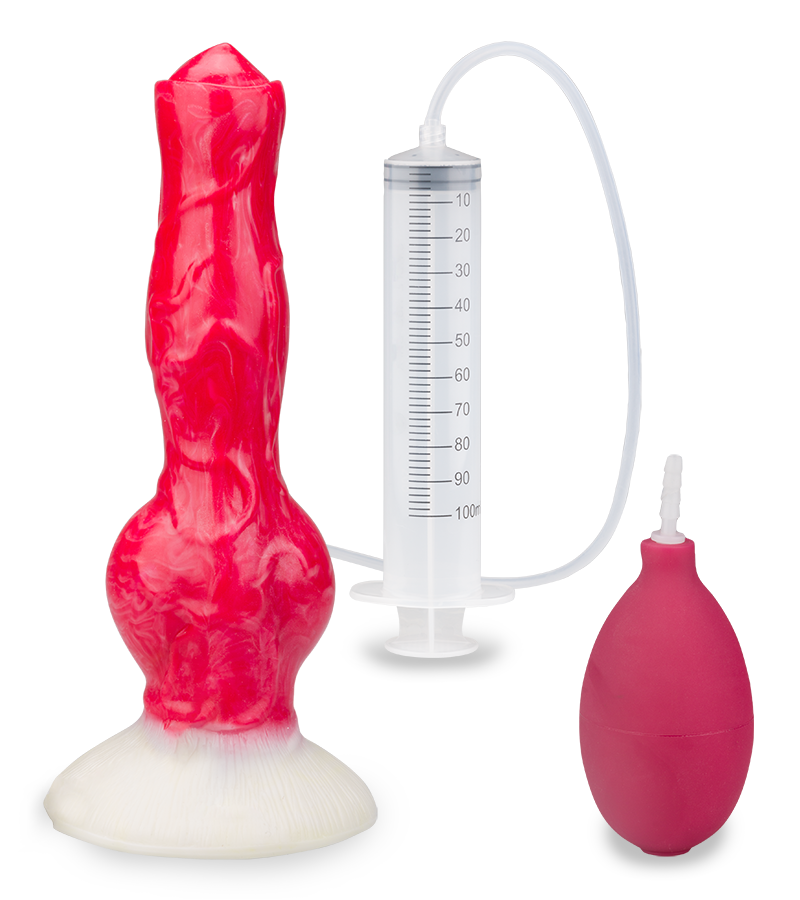 Rexxie suction-cup ejaculating dog dildo