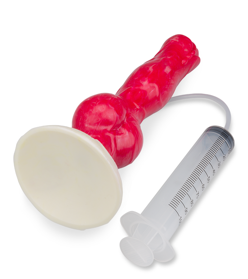 Rexxie suction-cup ejaculating dog dildo