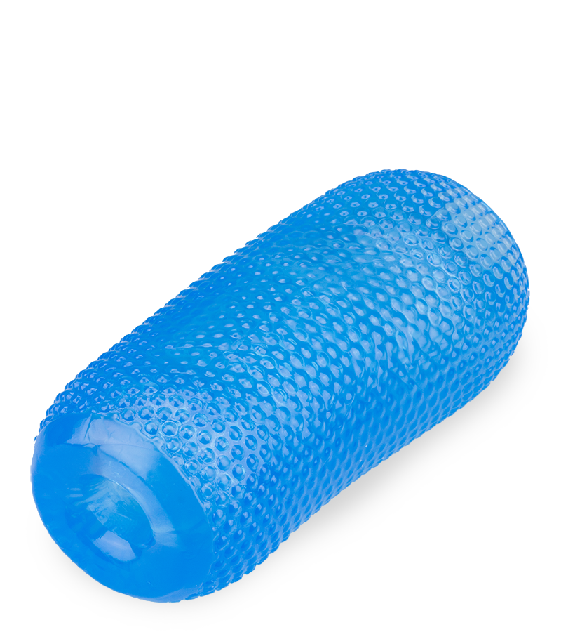 Ribbed double-entry manual masturbator