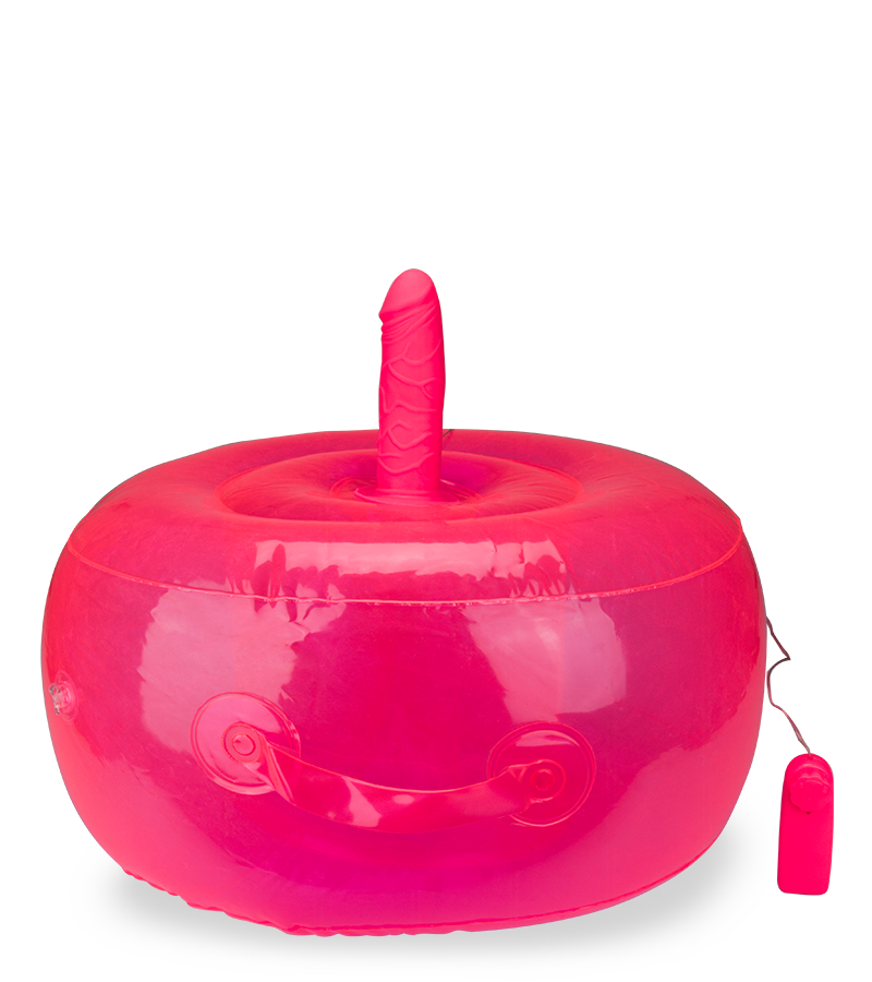 Ride Me round inflatable pillow with vibrating dildo