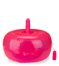 Load image into Gallery viewer, Ride Me round inflatable pillow with vibrating dildo