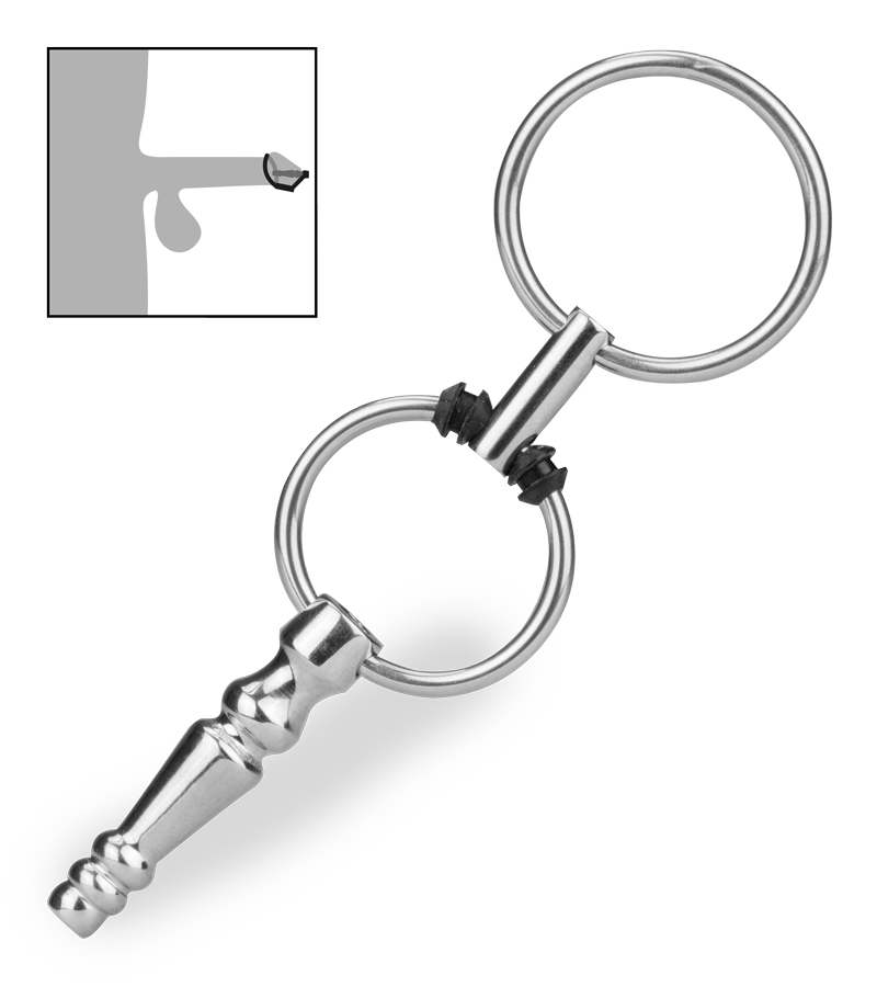 Rocket pierced penis plug with rings