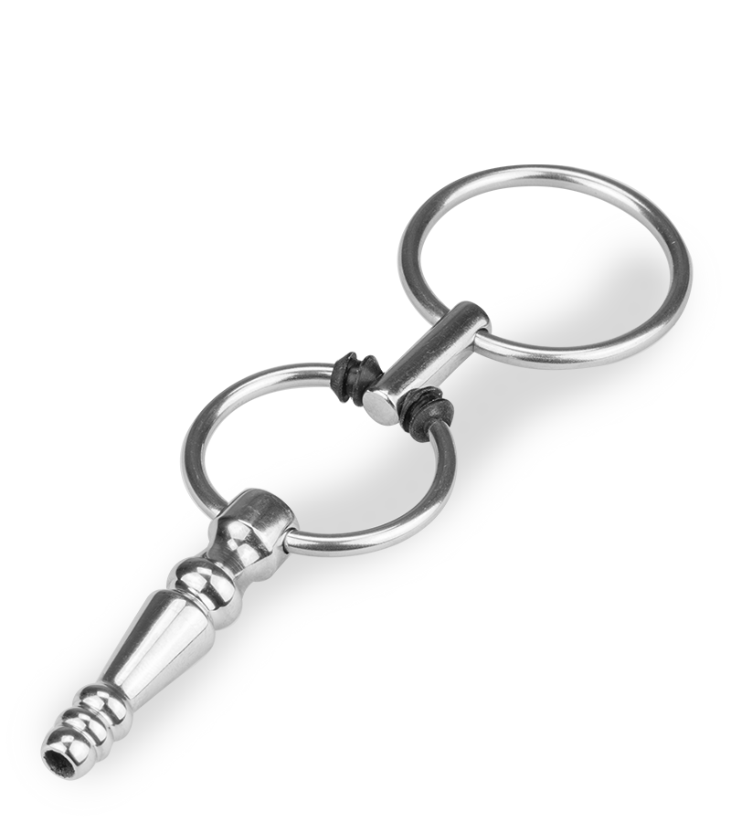 Rocket pierced penis plug with rings