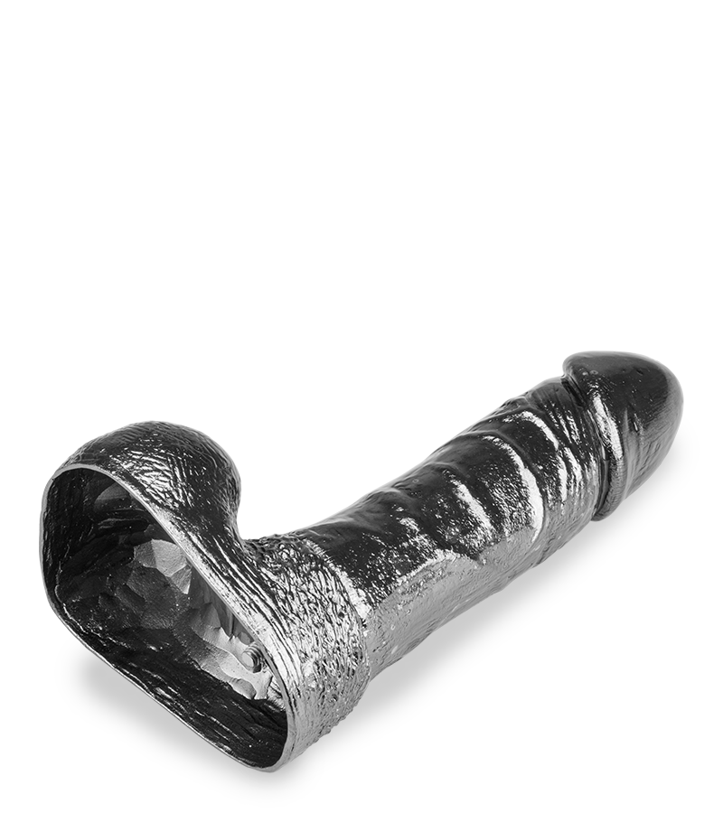 Rocky realistic metal dildo