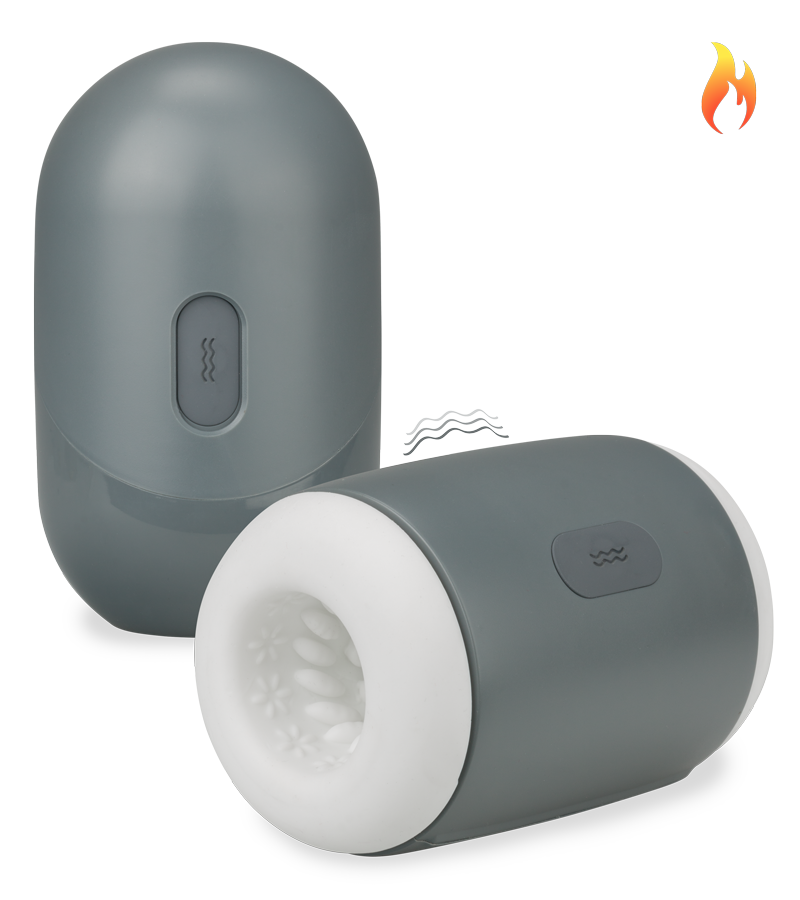 Ronaldo vibrating male masturbator with heated case