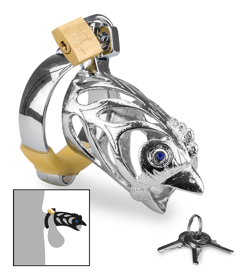 Rooster Chinese zodiac penis chastity cage