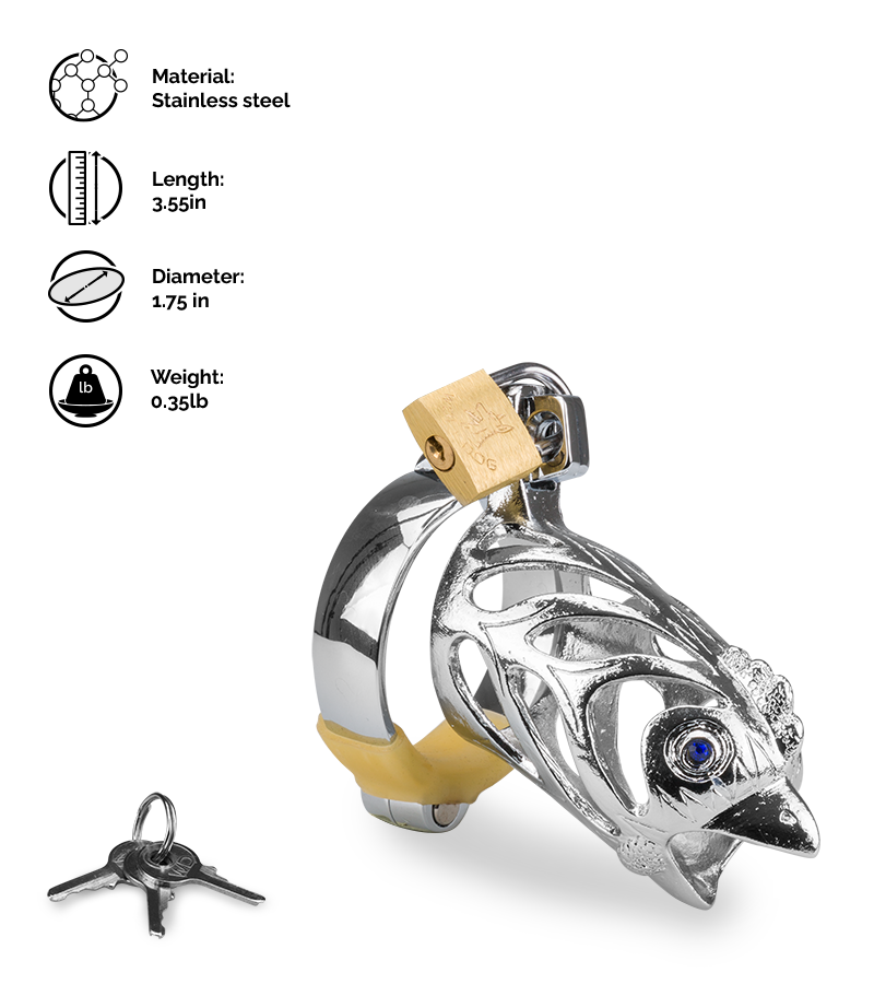 Rooster Chinese zodiac penis chastity cage