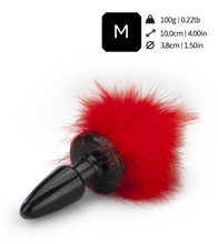 Load image into Gallery viewer, Rosebud fluffy white pompom butt plug