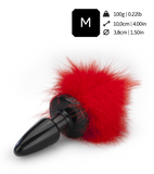 Rosebud fluffy white pompom butt plug