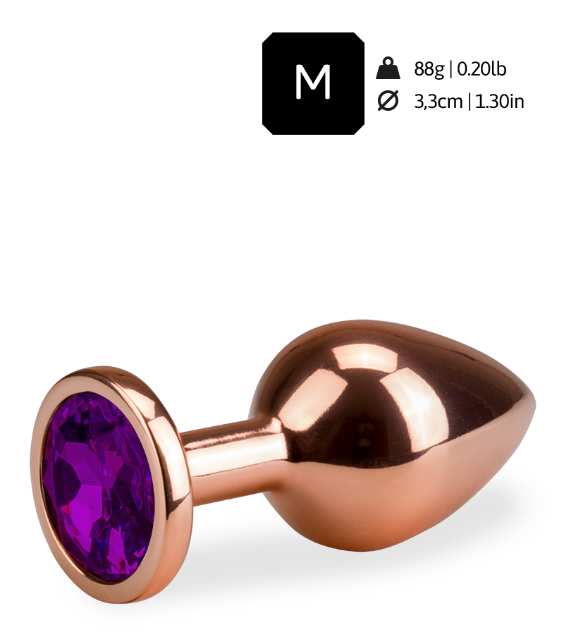 Rosebud rose gold butt plug size M 88g - 6 colours