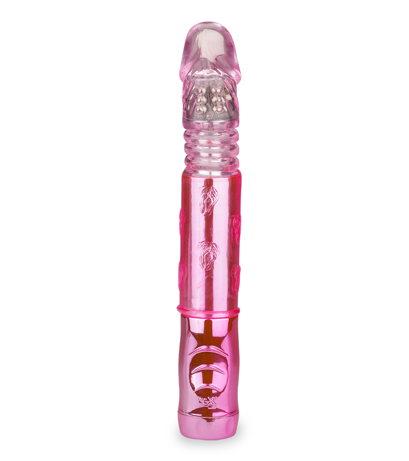 Rotating and thrusting rabbit vibrator