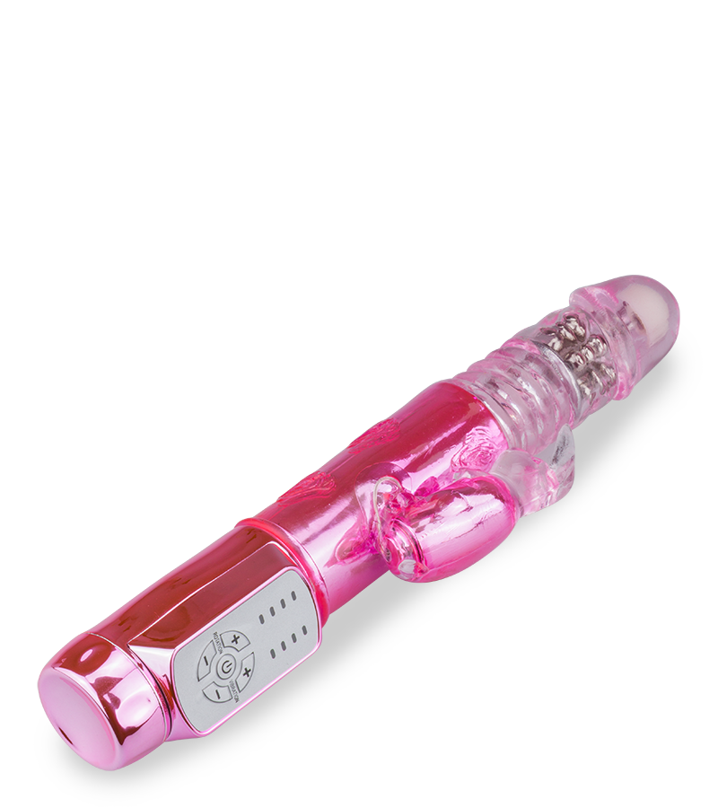 Rotating and thrusting rabbit vibrator