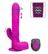 Load image into Gallery viewer, Rotating and thrusting suction cup rabbit-style dildo
