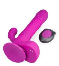 Load image into Gallery viewer, Rotating and thrusting suction cup rabbit-style dildo