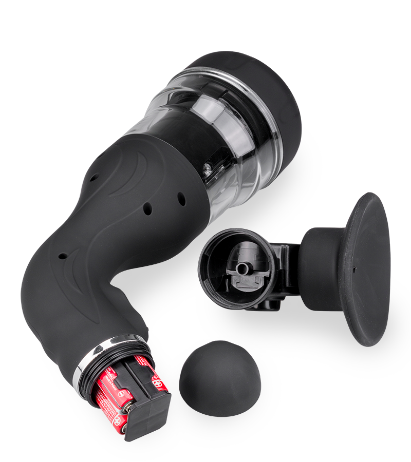 Rotating suction cup masturbator